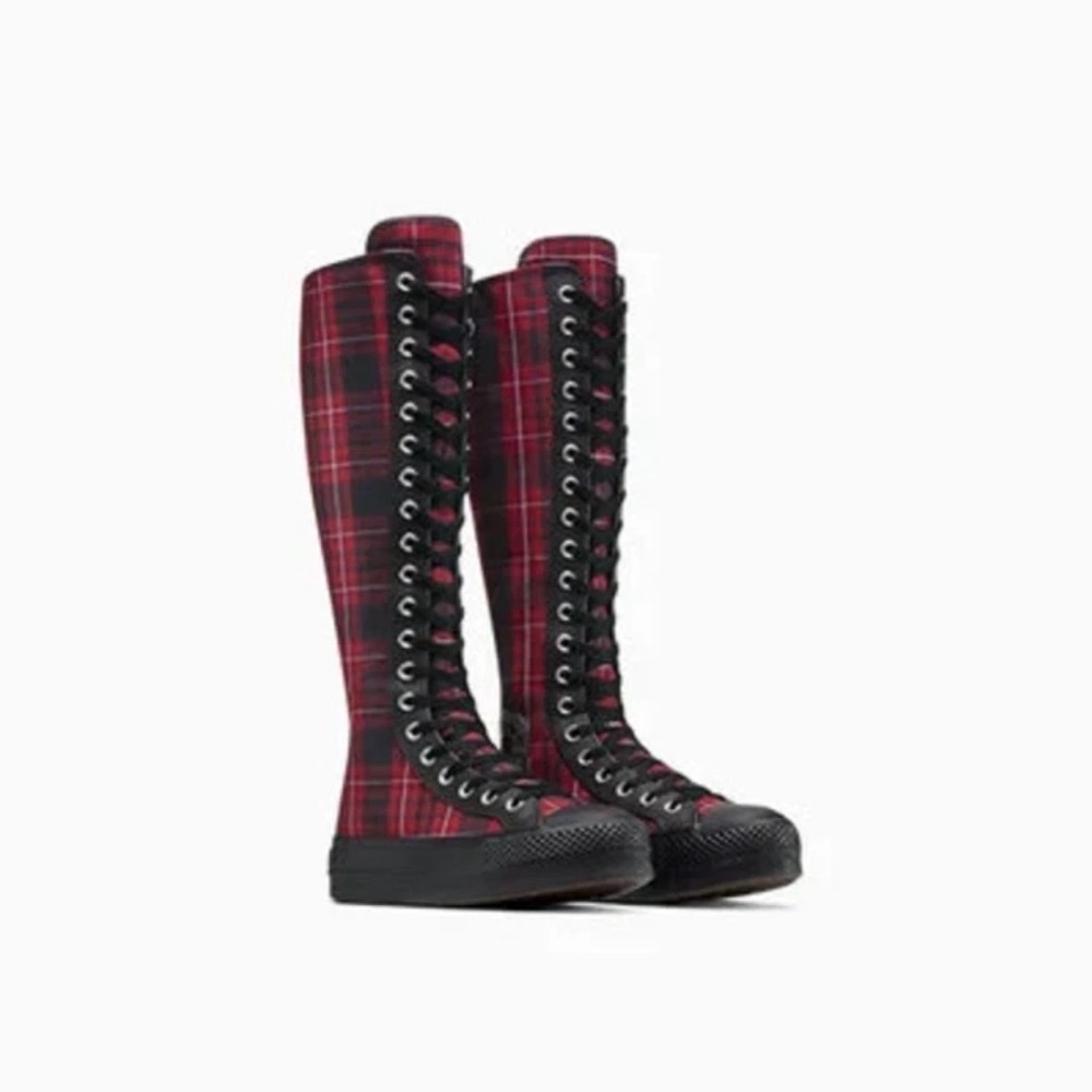 Converse Chuck Taylor Lift XX Hi Platform Plaid Boots Womens SZ 5 A17685C New